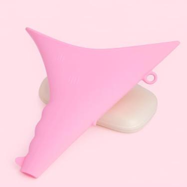 Imagem de Urinol Feminino Portátil Dobrável em Silicone Com Estojo para guardar – Urinar em Pé – Camping, Viagem e Emergência (Rosa) BELLA GRACE