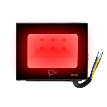 Imagem de Refletor Holofote Led 10W Luz Vermelha, A Prova D' Agua Bivolt Uso Externo - IP66