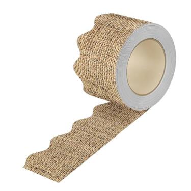 Imagem de Ioensy Adesivos de borda para boletim, tiras de borda, material escolar, decoração de parede multifuncional rústica à prova d'água para armário de quadro, Marrom