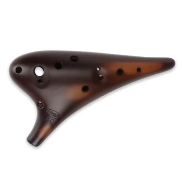 Imagem de OcarinaWind Ocarina de Palha Clssica 'Forest Whisper' de 12 Furos, Ceramica Alto C, Marrom