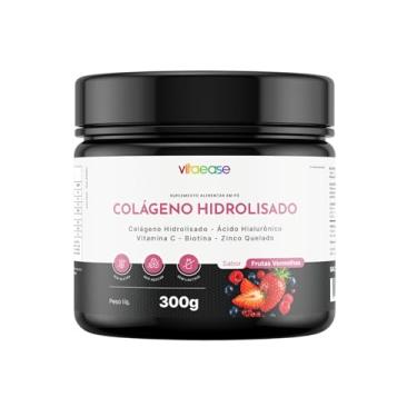 Imagem de Colágeno Hidrolisado com Ácido Hialurônico, Vitamina C e Biotina | Para Pele, Cabelos, Unhas e Articulações – Vitaease (300g, Frutas Vermelhas)