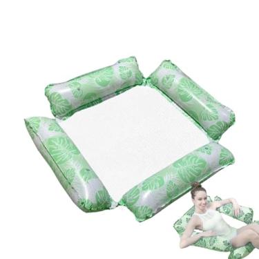 Imagem de Espreguiçadeira flutuante para piscina – espreguiçadeira flutuante para piscina | Brinquedos de piscina de PVC espesso multiuso com base de rede para verão, lago, piscina
