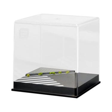 Imagem de Luwecf Caixa de para Exibição de Cubos, Suporte para Coleção, Escala 1/64, Acrílico Transparente, Vitrine para Bonecas, Bonecos de ação, Brinquedos, Estrada de mão única, Tamanho real