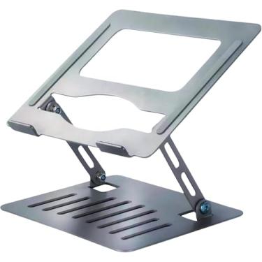 Imagem de Suporte Para Notebook e Tablet de Mesa Articulado Ajustável em Alumínio Resistente e Multifuncional Com Design Ergonômico Compatível com Macbook Pro MacBook Air Dell