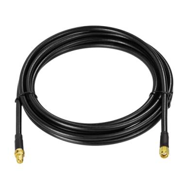 Imagem de Bingfu Cabo coaxial de extensão de antena WiFi, 3 m, RP-SMA macho para RP-SMA fêmea, suporte de anteparo duplo blindado de baixa perda, cabo ALSR240 para roteador sem fio WiFi, hotspot, câmera IP de