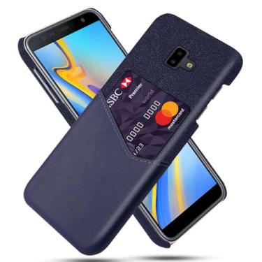 Imagem de Capa para Samsung Galaxy J6 Prime,Tela e tampa de couro PU,Anti-deslizante,Resistência à impressão digital,Caso de proteção de 360°com 1 slot de cartão atrás-Blue