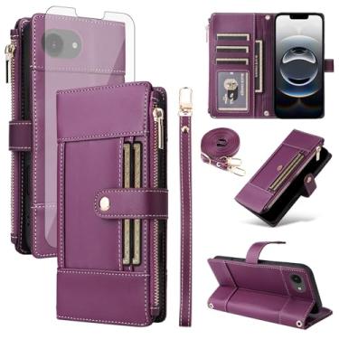 Imagem de Asuwish Capa de celular para iPhone 16e/SE 2025/SE 4 carteira com protetor de tela com bloqueio de RFID, alça transversal flip para cartão i Phone16e i16e 16 e SE4 4ª geração 16eCase feminina