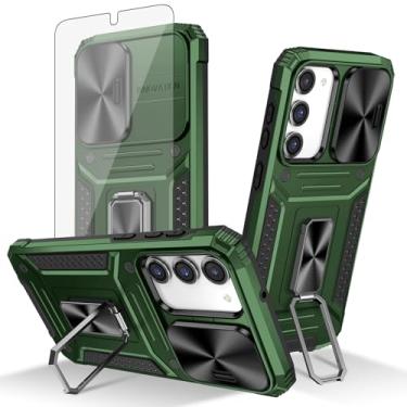 Imagem de Asuwish Capa de telefone para Samsung Galaxy S23 Plus S23+ 5G com capa de câmera deslizante de vidro temperado protetor de tela suporte de anel protetor de celular S23plus 23S + S 23 23+ SM-S916U 16.8