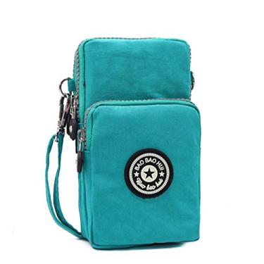Imagem de Pequena bolsa transversal feminina bolsa para celular braçadeira capa carteira para Samsung Galaxy S25 S24 S23 Z Flip 6 Pixel 9 8 iPhone 16 15 (Aqua)