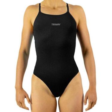 Imagem de Maiô de Natação Triway Sports Comfort Alça Fina Preto, Preto, PP