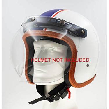 Imagem de Hot Rides Viseira De Capacete Universal Para Motocicleta Com Proteção Contra Vento (Bolha/Transparente)