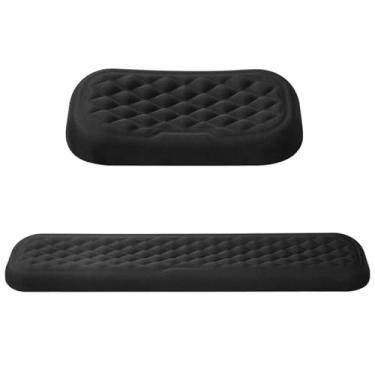 Imagem de MAAOBR Apoio ergonômico para pulso, teclado e mouse, Almofada macia para braços em espuma viscoelástica para mesa, Teclados de tamanho normal, Ideal para trabalho e jogos(Preto,M-36x8x1.8cm)