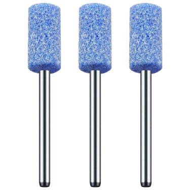 Imagem de Kit 3 Ponta Montada 8Mm Rebolo Azul Haste 3Mm Micro Retífica