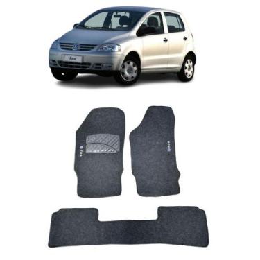 Imagem de Jogo Tapete Carpete Volkswagen Fox 2003 a 2014 Com Logo Bordado Grafit