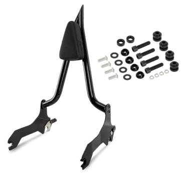 Imagem de PSLER Conjunto de encosto Sissy Bar de passageiro traseiro de 66 cm, estrutura de aço com enchimento de alta densidade, adequado para Softial Breakout 114 FLFB FLFBS FXBR FXBRS 2018-2025, preto