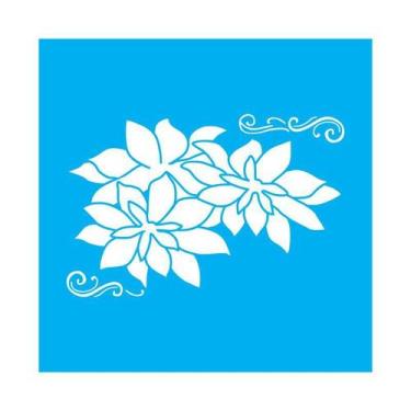 Imagem de Stencil Tamako Flores - 30X30Cm - Ref D247