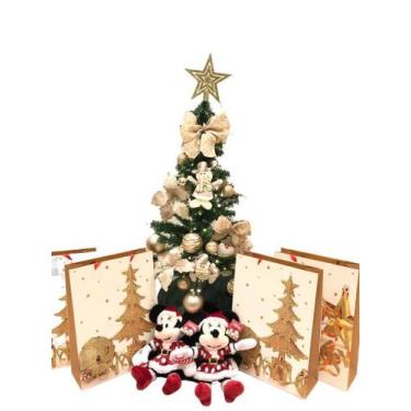 Imagem de Árvore Natal Completa Pisca LED 1,20m 100 Galhos Dourado - Marphi Come