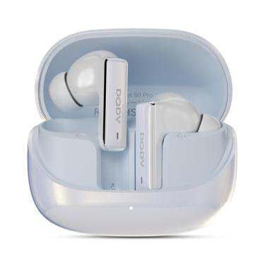 Imagem de DQDV Fones de ouvido sem fio com cancelamento ativo de ruído Bluetooth 6.0 com 6 Microfones, Áudio Hi-Fi, Modo de Jogo com Baixa Latência 0,35ms Atenuação de ruído de 52 decibéis (branco brilhante)