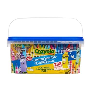 Imagem de Crayola Banheira de giz de cera - cores de edição limitada (288 ct), giz de cera a granel para crianças, materiais de arte indispensáveis para sala de aula para pré-escola e jardim de infância
