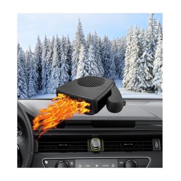 Imagem de Sylvil Aquecedor de carro, 12 V, 150 W, 2 em 1, desembaçador de para-brisas portátil com base e alça giratórias, ventilador de aquecimento ou resfriamento de carro que se conecta ao isqueiro para
