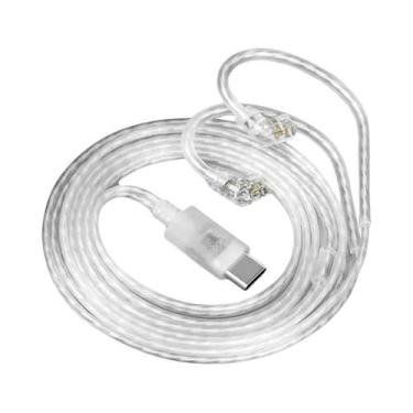 Imagem de Cabos De Fones De Ouvido KZ Prateados 2PIN Tipo-C Acessórios HIFI Comp