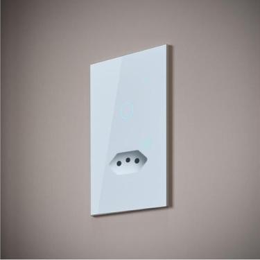 Imagem de Interruptor Inteligente + Tomada Smart Wi-fi 1 Botão Touch 4x2 Bivolt 