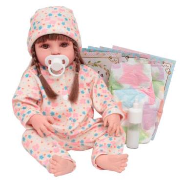 Imagem de Bebe Reborn Boneca Realista Corpo Silicone Com Acessórios - Cegonha Re