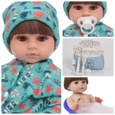 Imagem de Boneco Reborn Masculino Bebê Realista Com Bolsa Maternidade - Cegonha 