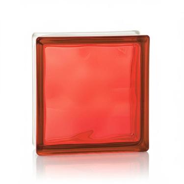 Imagem de Tijolo De Vidro 19x19x8 Cm Cloudy In-colored Red Tradestar