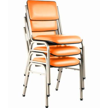 Imagem de Kit com 3 Cadeiras para Auditórios Linha Hotel Smart Laranja