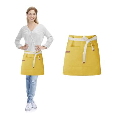 Imagem de Avental de Cintura Amarelo Arte Pintura Cafeteria Salao 10un