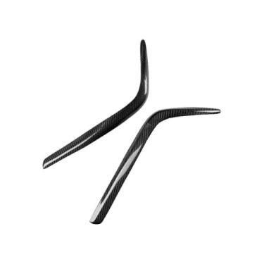 Imagem de 2 peças de acabamento de sobrancelha para farol dianteiro de fibra de carbono real para carro, cor preta, compatível com modelos Mercedes-Benz W202 1994–2000, acessórios leves para carro