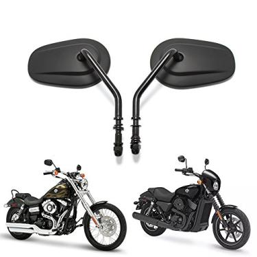 Imagem de Espelhos laterais de motocicleta preto fosco para Cruiser Touring Harley Davidson XL 883 1200