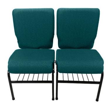 Imagem de 02 Cadeiras para Igrejas c/ Porta Biblía e Porta Cálice Verde