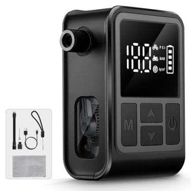 Imagem de CYCLESPEED Bomba elétrica para bicicleta, bomba compacta portátil com classificação de 130 psi, com válvulas Presta e Schrader. (preto + cinza)