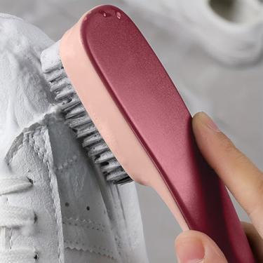 Imagem de Escova de limpeza multiuso com alça - esfregão resistente para lavanderia, sapatos, azulejos de banheiro, pisos e tapetes, Vermelho