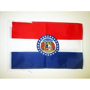 Imagem de Cordas da bandeira do Missouri 45.7 cm x 12'' - Bandeira do estado americano do Missouri PEQUENAS 30 x 45 cm - Faixa 45.7x30.5 cm - AZ FLAG