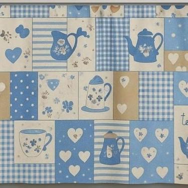 Imagem de Toalha de Mesa Quadrada Oxford para 4 Cadeiras – Elegante Durável e Ideal para Decoração de Cozinha (CAPUCCINO AZUL)