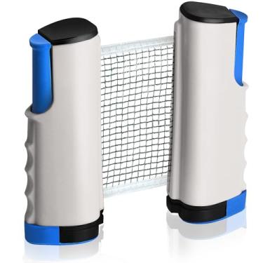 Imagem de Rede retrátil de pingue-pongue – rede de tênis de mesa de 182 cm com braçadeiras, rede de pingue-pongue portátil para qualquer mesa e rede de substituição de equipamento de pingue-pongue de fácil