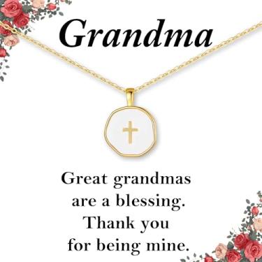 Imagem de Presentes de Natal cristãos para mulheres, colar com cruz de pérolas, presentes baseados na fé, para filha, irmã, mãe, batismo religioso, presente católico, colar cristão para neta, avó, confirmação