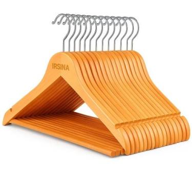 Imagem de Kit Cabide Madeira Antideslizante Ideal para Ternos Camisas e Vestidos