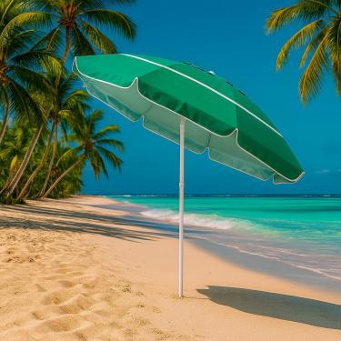 Imagem de Guarda Sol Gigante 2,40m Praia Piscina Respirável Uv Verão(Verde)