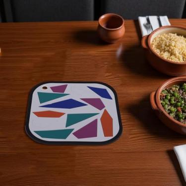 Imagem de Generic 1 peça de tapete trivet quadrado colorido mundo trivet PVC colorido 15 x 15 x 0,3 cm