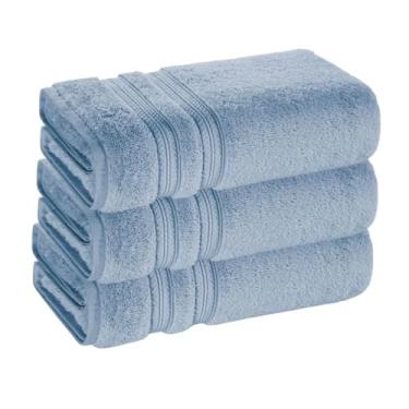 Imagem de Toalha de Rosto Karsten Fio Penteado 3 Peças (Azul)