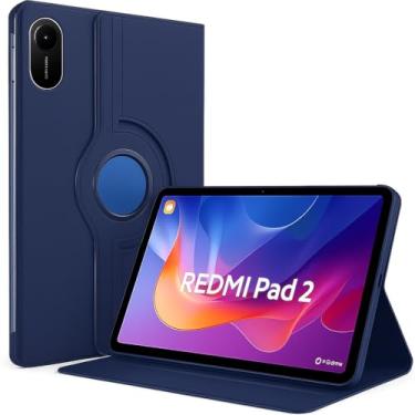 Imagem de Capa Case Giratoria para Novo Redmi Pad 2 de 11 Polegadas 2025 - Azul Petroleo