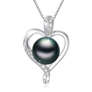 Imagem de KANNSOAR Colar com pingente de trevo de quatro folhas banhado a ouro branco 18 K com pingente de coração / infinito / trevo de quatro folhas para mulheres, esposa, mãe, namorada, casamento