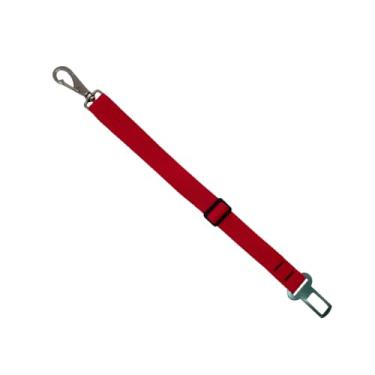Imagem de Cinto de Segurança Universal para Pets, Trava Ajustável com Fivela, 4 Cores Disponíveis, Compatível com Todos os Veículos, Ideal para Cães e Gatos (Vermelho)