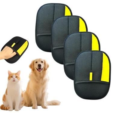 Imagem de CAIBAO Luvas eletrostáticas para remoção de pelos de animais de estimação: limpeza rápida - reutilizáveis e laváveis para roupas de sofá, camas para animais de estimação, removedor de pelos de gatos e