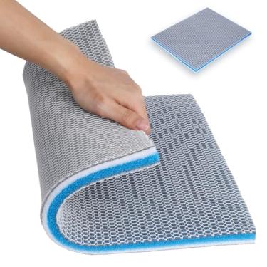 Imagem de Chanumetal Pacote com 2 meios de filtro de aquário, esponja de filtro de aquário de 8 camadas, filtros de tanque de peixes para tanques de água doce e salgada e pequenos lagos (40 x 30 x 2 cm)