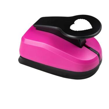 Imagem de UGPLM Furador de papel com borda de coração infantil, alavanca de ação, acessórios versáteis, decorações artesanais leves, manual 11,3 x 7,2 x 7,2 cm